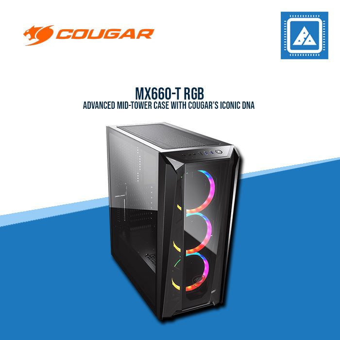 COUGAR MX660 T RGB / MID-TOWER / ARGB VK120*3FAN / TEMPERED GLASS COUGAR MX660 T RGB / MID-TOWER / ARGB VK120*3FAN / TEMPERED GLASS